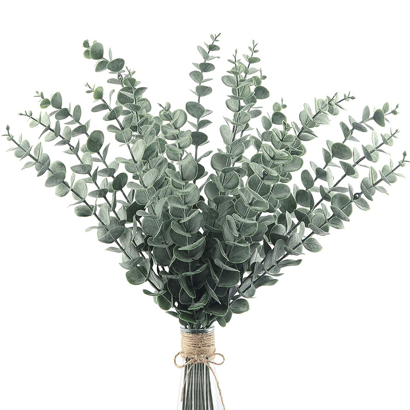 Fiddle Leaf Fig - 20szt Sztuczne łodygi eukaliptusa Liście Zielone