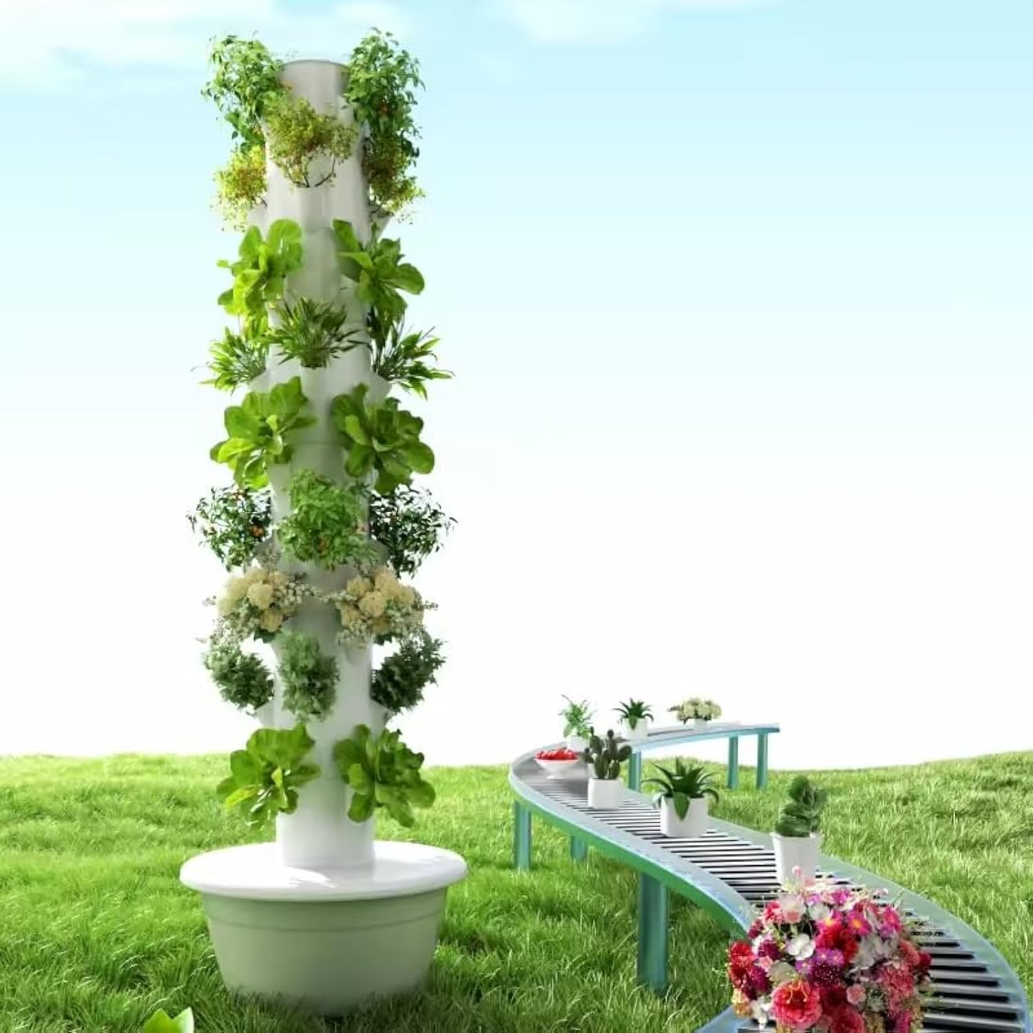 Pothos - Wieża do hydroponiki pionowej, wieża aeroponiczna