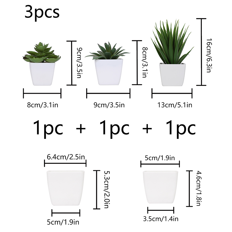 3 szt. Sztuczna Evergreen Plan – Succulent Set recenzja i cena